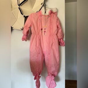 Vintage toddler JC Penney 24 months punk bunny snowsuit with hood
